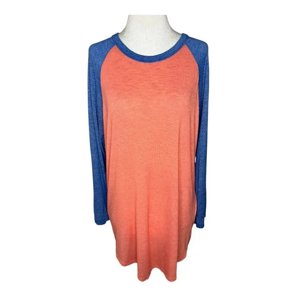 LuLaRoe Women's Randy Raglan Sleeve T-Shirt Multicolor Size Large Casual Top
